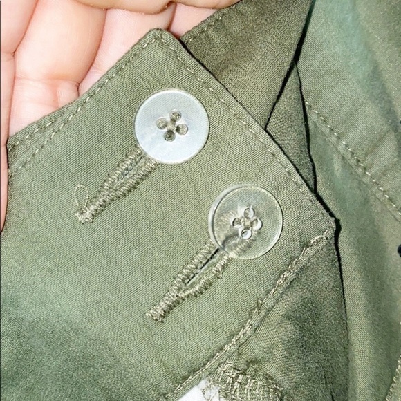 New York & Company Olive Green Tie Side Shorts - Picture 7 of 10